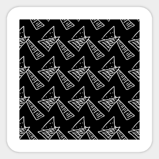 Black and white geometric abstraction, triangles and stripes Sticker